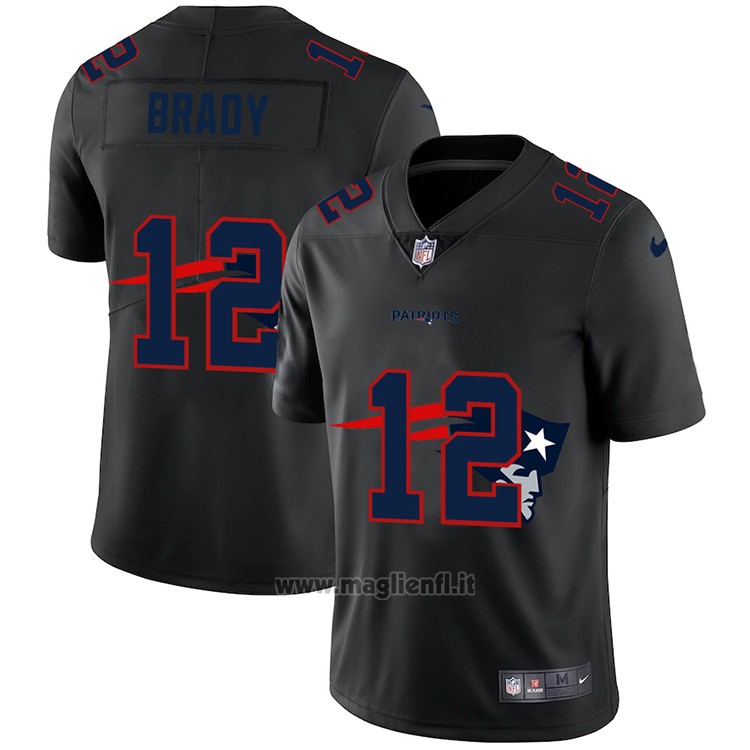 Maglia NFL Limited New England Patriots Brady Logo Dual Overlap Nero